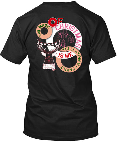 A black t-shirt with the shopify logo