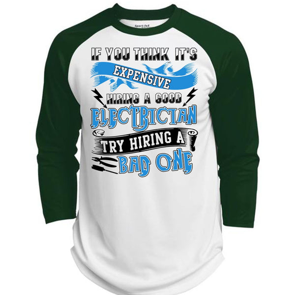 Hiring A Good Electrician T Shirt, I Love Electrician T Shirt, Awesome T-Shirts  (Polyester Game Baseball Jersey)
