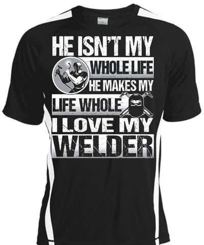 A black t-shirt with the shopify logo