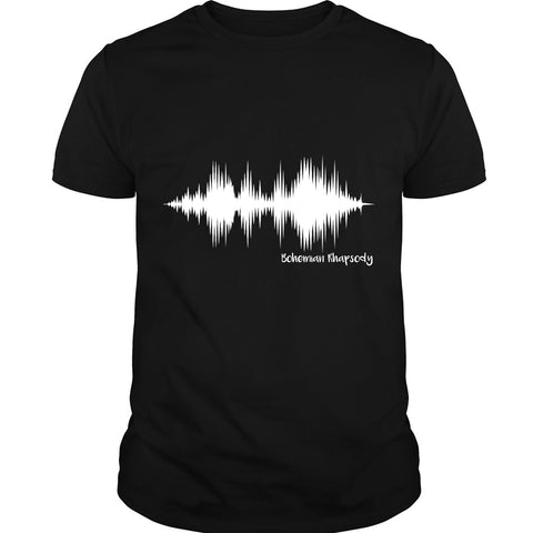 A black t-shirt with the shopify logo