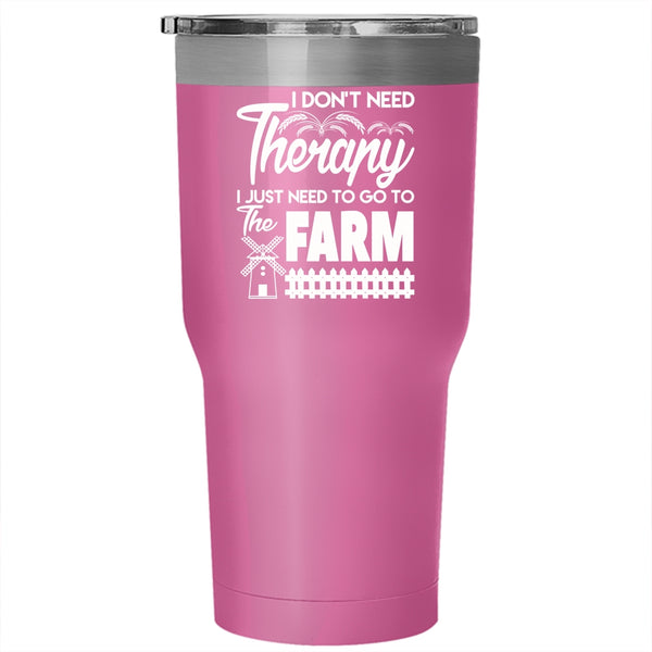 I Just Need To Go To The Farm Tumbler 30 oz Stainless Steel, Cute Farming Travel Mug