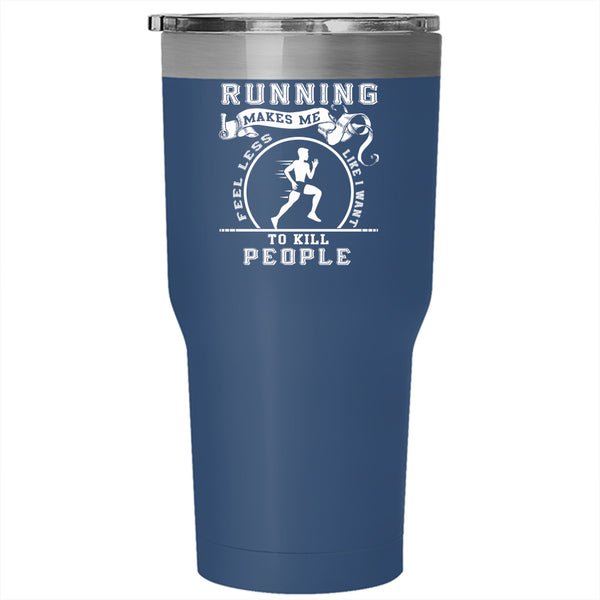 Funny Running Tumbler 30 oz Stainless Steel, Cool Gift For Runner Travel Mug