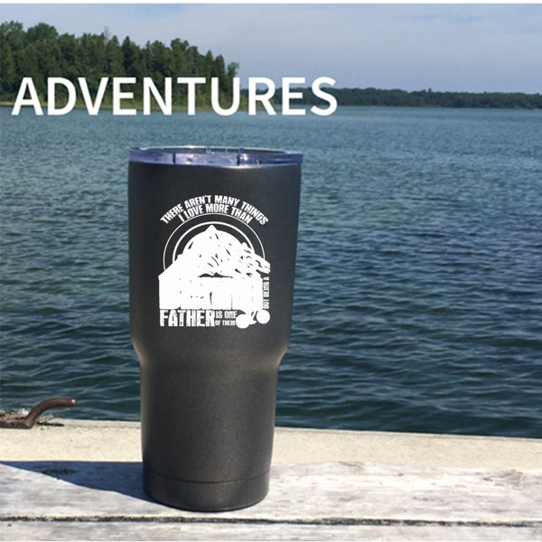 I Love More Than Biking Tumbler 30 oz Stainless Steel, Being A Father Is One Of Them Travel Mug