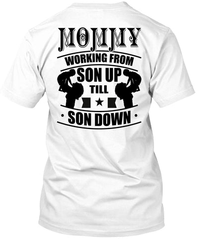 A black t-shirt with the shopify logo