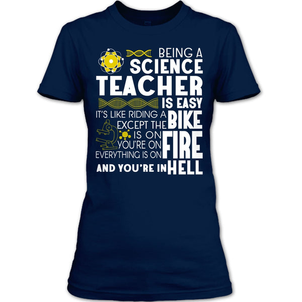 Being A Science Teacher T Shirt, It’s Like Riding A Bike T Shirt