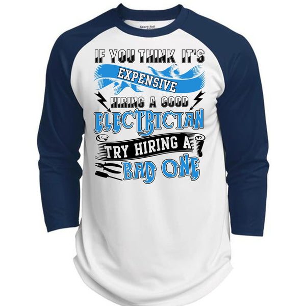 Hiring A Good Electrician T Shirt, I Love Electrician T Shirt, Awesome T-Shirts  (Polyester Game Baseball Jersey)