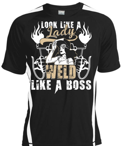 A black t-shirt with the shopify logo