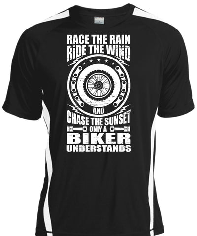 A black t-shirt with the shopify logo