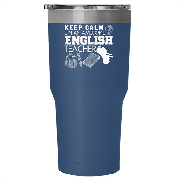 I'm An Awesome English Teacher Tumbler 30 oz Stainless Steel, Funny Teacher Travel Mug