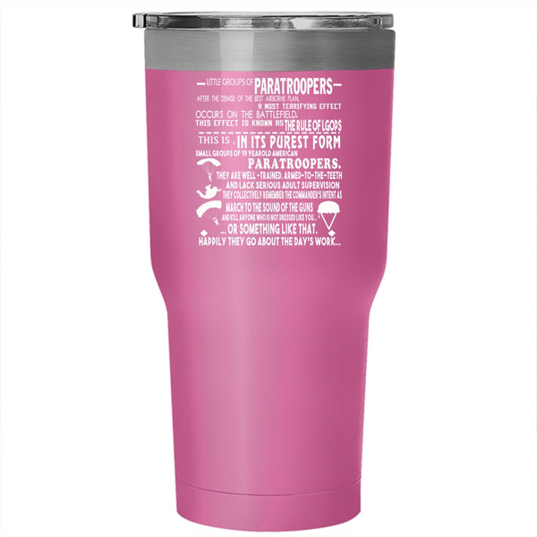 Little Group Of Paratroopers Tumbler 30 oz Stainless Steel, I Love Skydiving Travel Mug