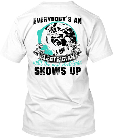 A black t-shirt with the shopify logo