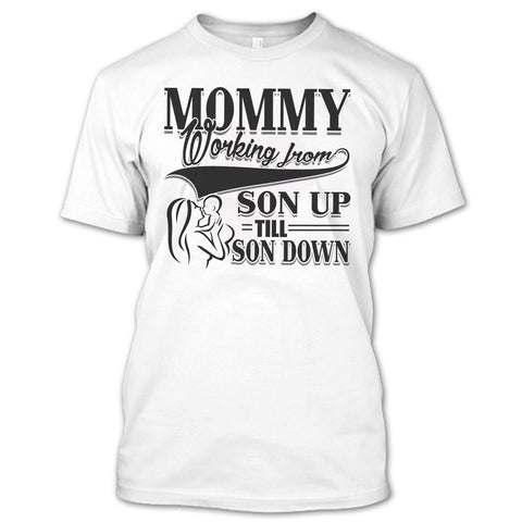 A black t-shirt with the shopify logo