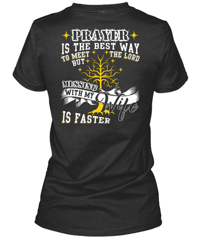 A black t-shirt with the shopify logo