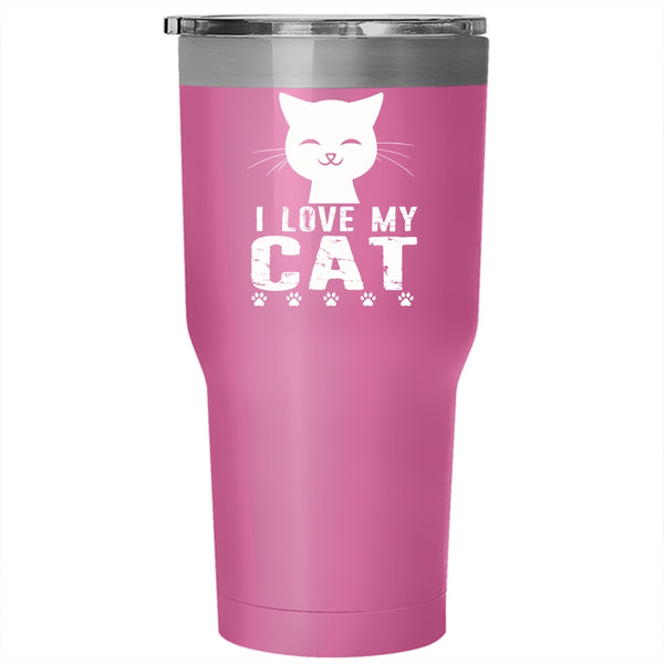 I Love My Cat Tumbler 30 oz Stainless Steel, Cute Gift For My Daughter Travel Mug