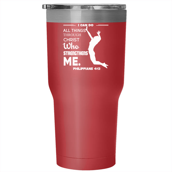 I Can Do All Things Tumbler 30 oz Stainless Steel, Gift For Basketball Player Travel Mug