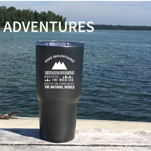 Hike Mountains Tumbler 30 oz Stainless Steel, I Love Hiking Travel Mug