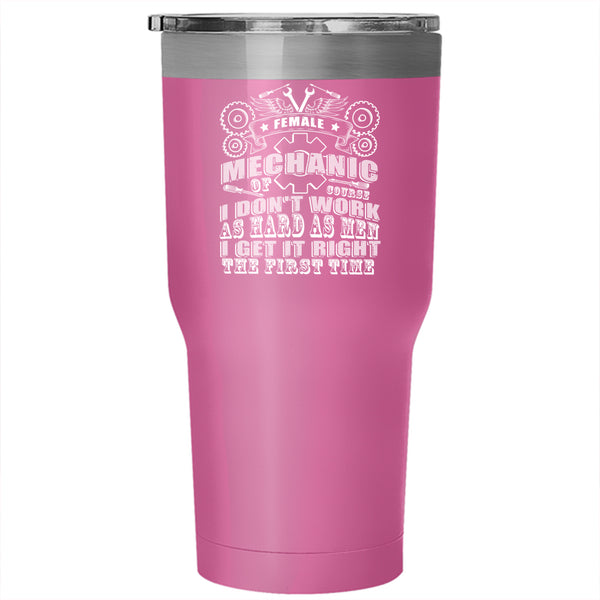 Famale Mechanic Tumbler 30 oz Stainless Steel, Funny Gift For Daughter Travel Mug