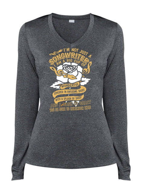 I'm Not Just A Songwriter T Shirt, Being A Writer T Shirt, Cool Shirt (Ladies LS Heather V-Neck)