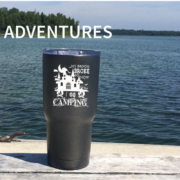 I Go Camping Tumbler 30 oz Stainless Steel, Outdoor Activity Travel Mug