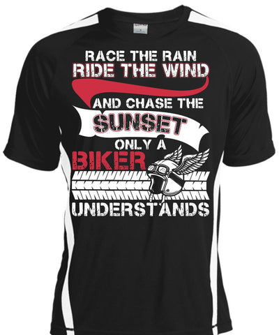 A black t-shirt with the shopify logo