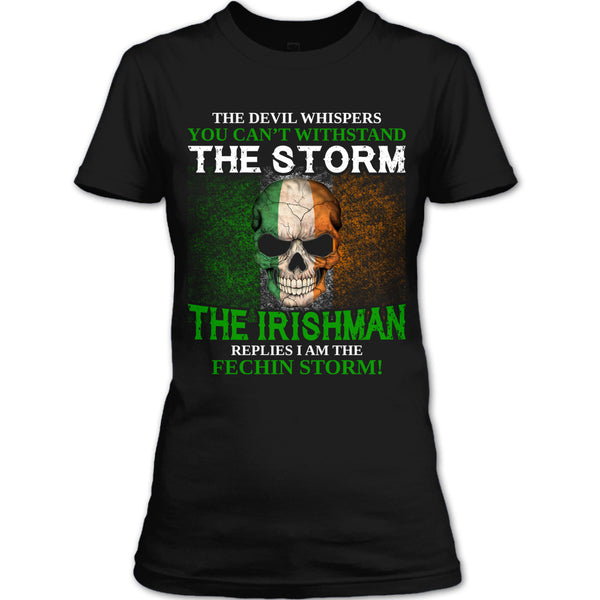 A black t-shirt with the shopify logo