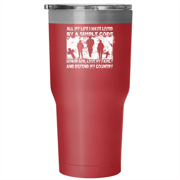 I Love My Family Tumbler 30 oz Stainless Steel, I Defend My Countrty Travel Mug
