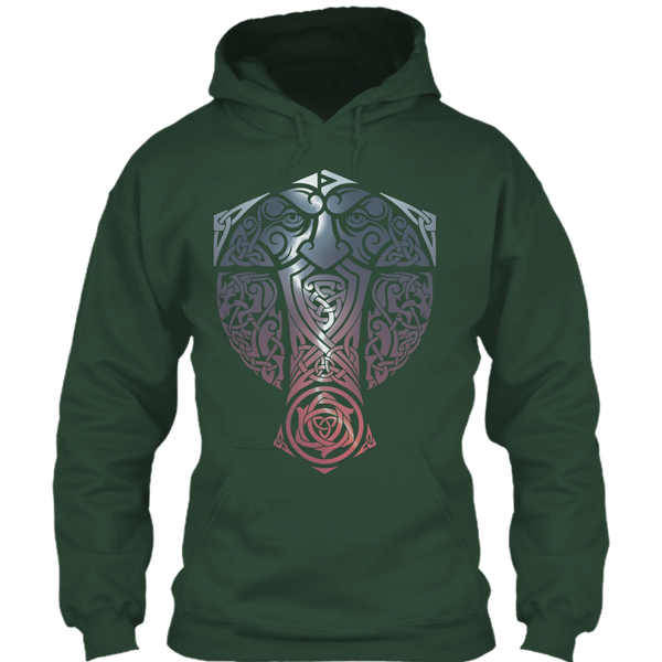 A black t-shirt with the shopify logo