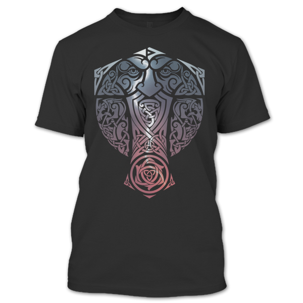 A black t-shirt with the shopify logo