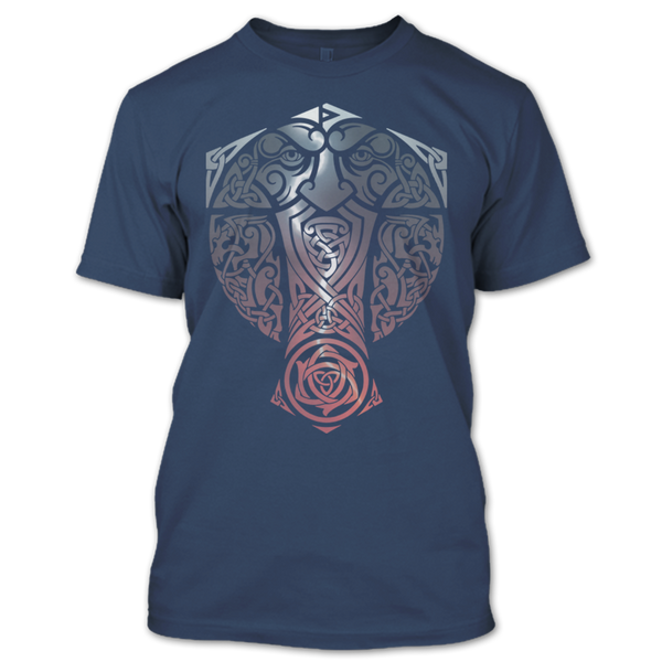 A black t-shirt with the shopify logo