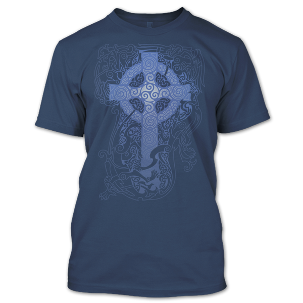 A black t-shirt with the shopify logo