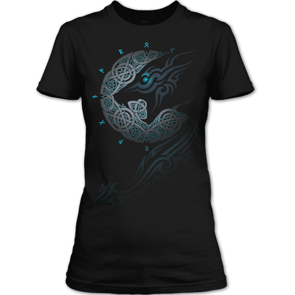 A black t-shirt with the shopify logo