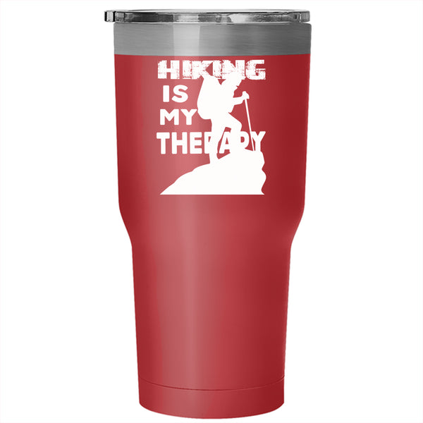 Hiking Is My Therapy Tumbler 30 oz Stainless Steel, Outdoor Travel Mug