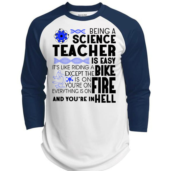 Being A Science Teacher Is Easy T Shirt, Being A Teacher T Shirt, Awesome T-Shirts  (Polyester Game Baseball Jersey)