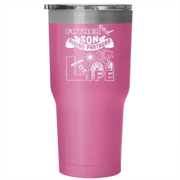 Father And Son Tumbler 30 oz Stainless Steel, Riding Partners For Life Travel Mug