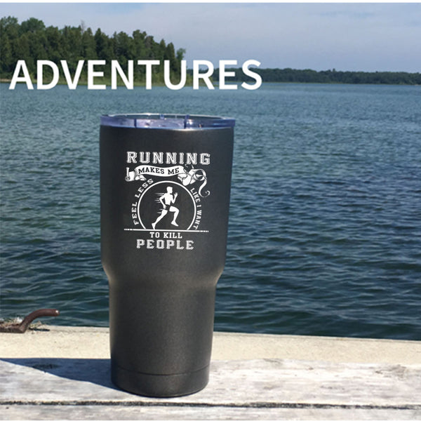 Funny Running Tumbler 30 oz Stainless Steel, Cool Gift For Runner Travel Mug