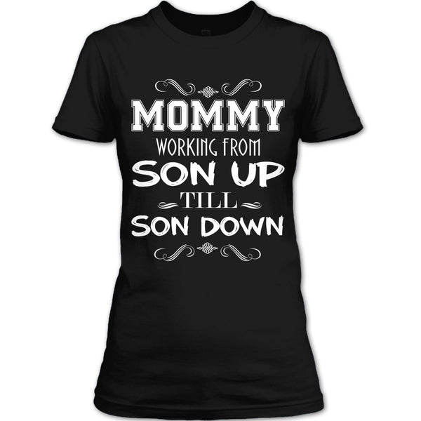 A black t-shirt with the shopify logo