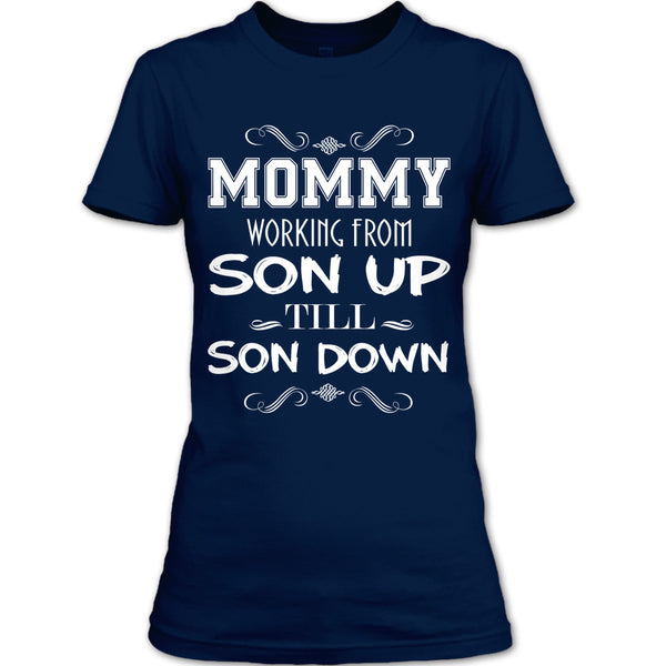 A black t-shirt with the shopify logo