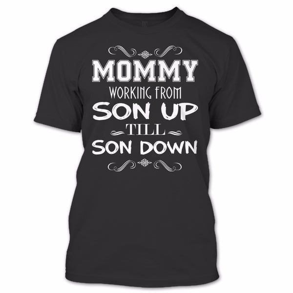 A black t-shirt with the shopify logo