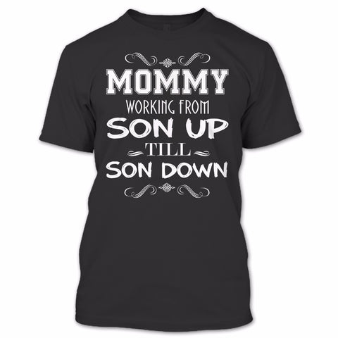 A black t-shirt with the shopify logo