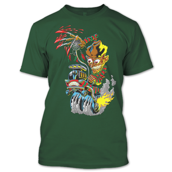 A black t-shirt with the shopify logo