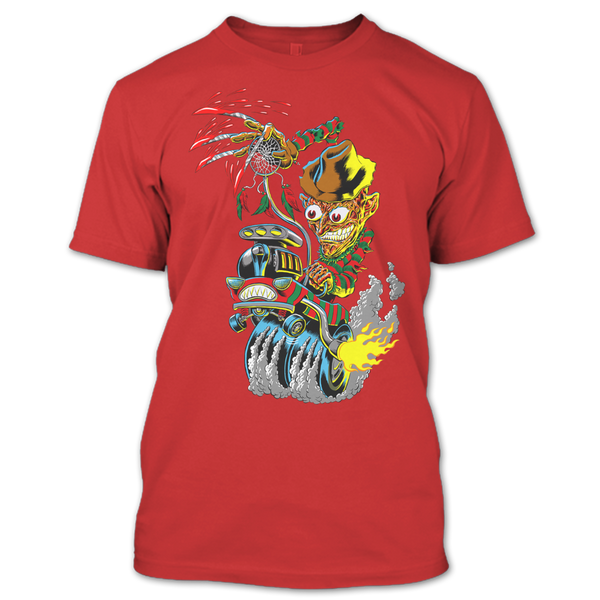 A black t-shirt with the shopify logo