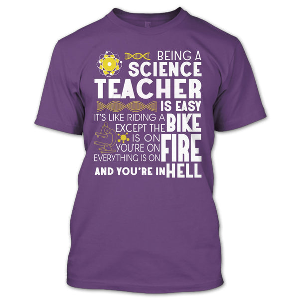 Being A Science Teacher T Shirt, It’s Like Riding A Bike T Shirt