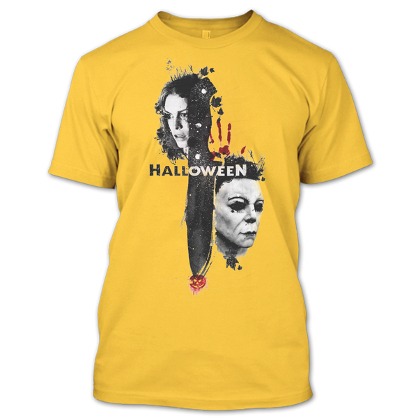 A black t-shirt with the shopify logo