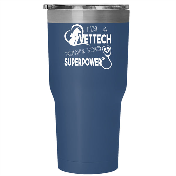 I'm A Vettech Tumbler 30 oz Stainless Steel, I Love Animals Travel Mug