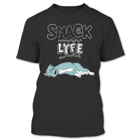 A black t-shirt with the shopify logo