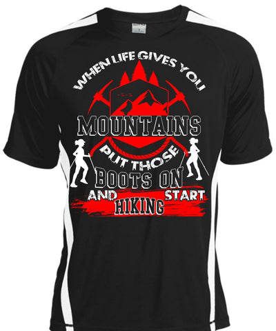 A black t-shirt with the shopify logo