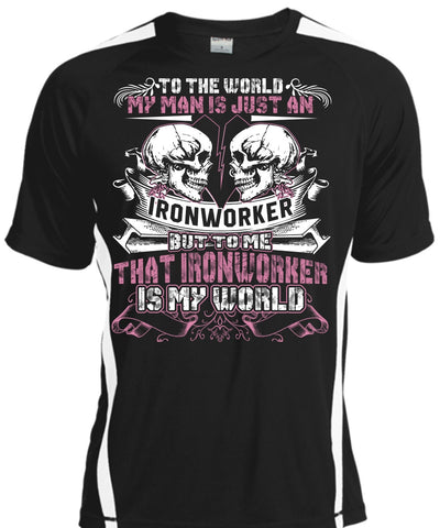 A black t-shirt with the shopify logo