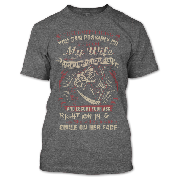 A black t-shirt with the shopify logo