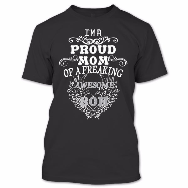 A black t-shirt with the shopify logo