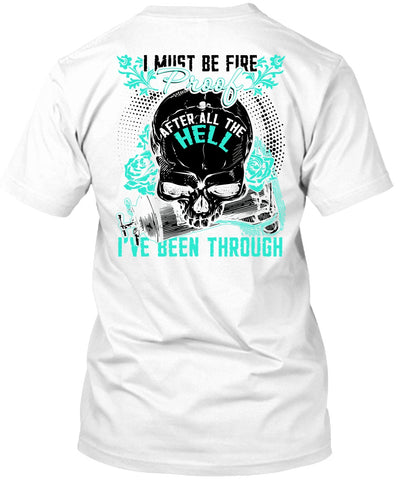 A black t-shirt with the shopify logo